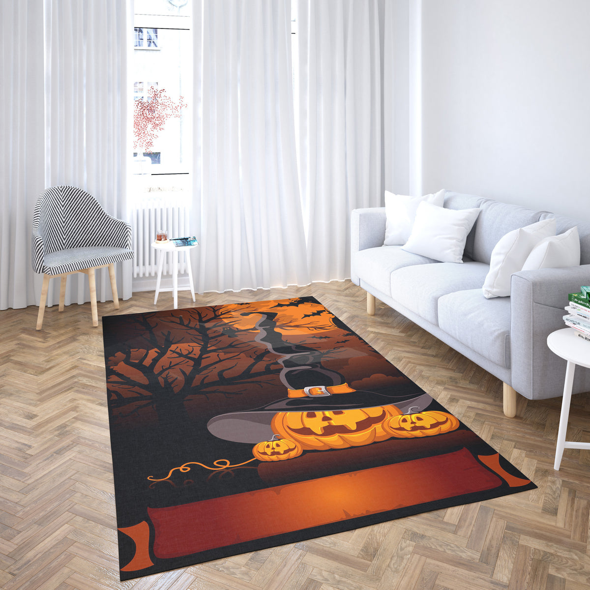 Perfect Halloween Home Depot Carpet Scary Pumpkin bed room Indoor Outdoor Area Rug Carpet Vintage Home Decor Gift Idea 2