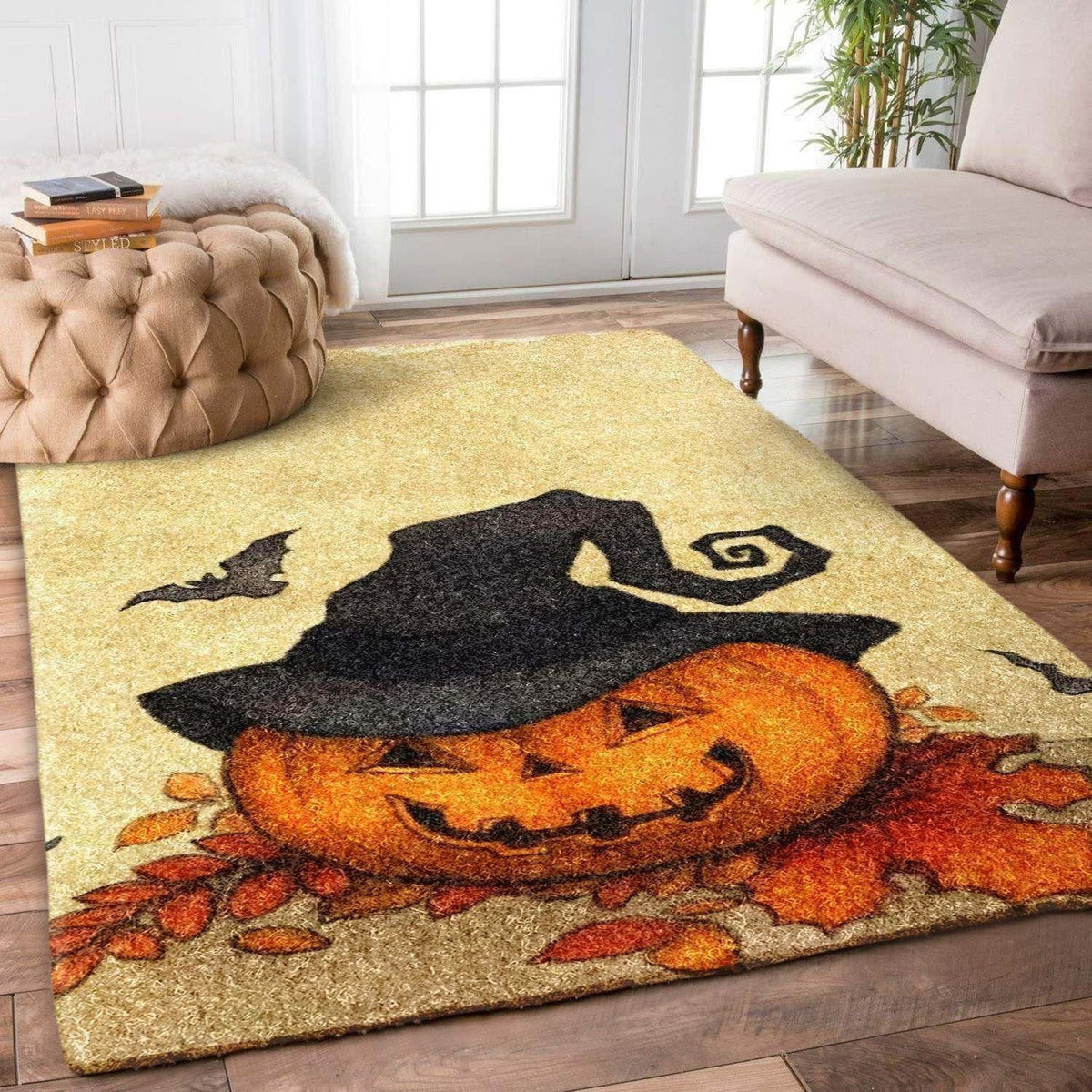 Happy Halloween Home Decor Witch Pumpkin Area Rug Carpet Vintage Home Decor Gift Idea Carpet
