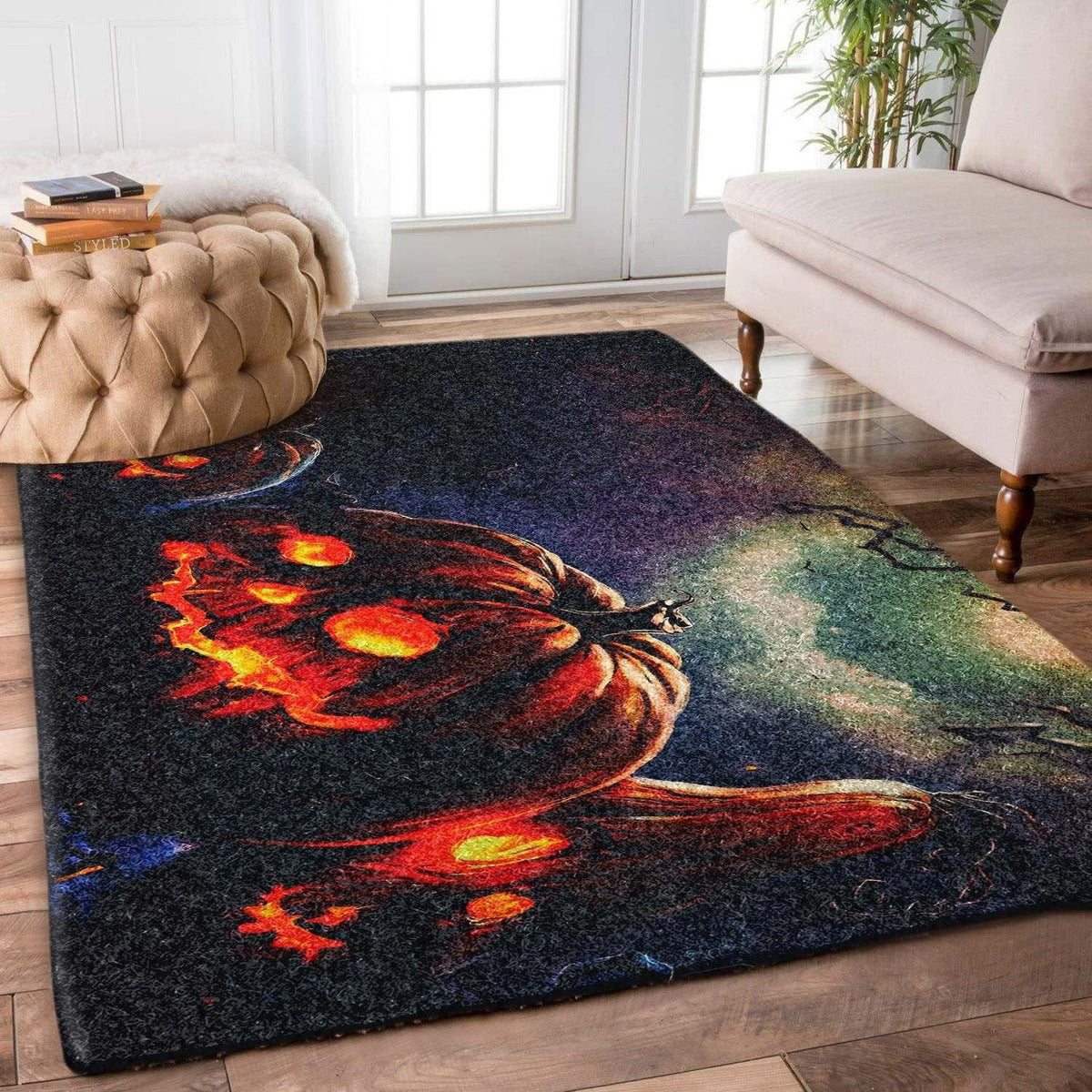 Halloween Scary Ghost Pumpkin Area Rug Carpet Vintage Home Decor Gift Idea Carpet