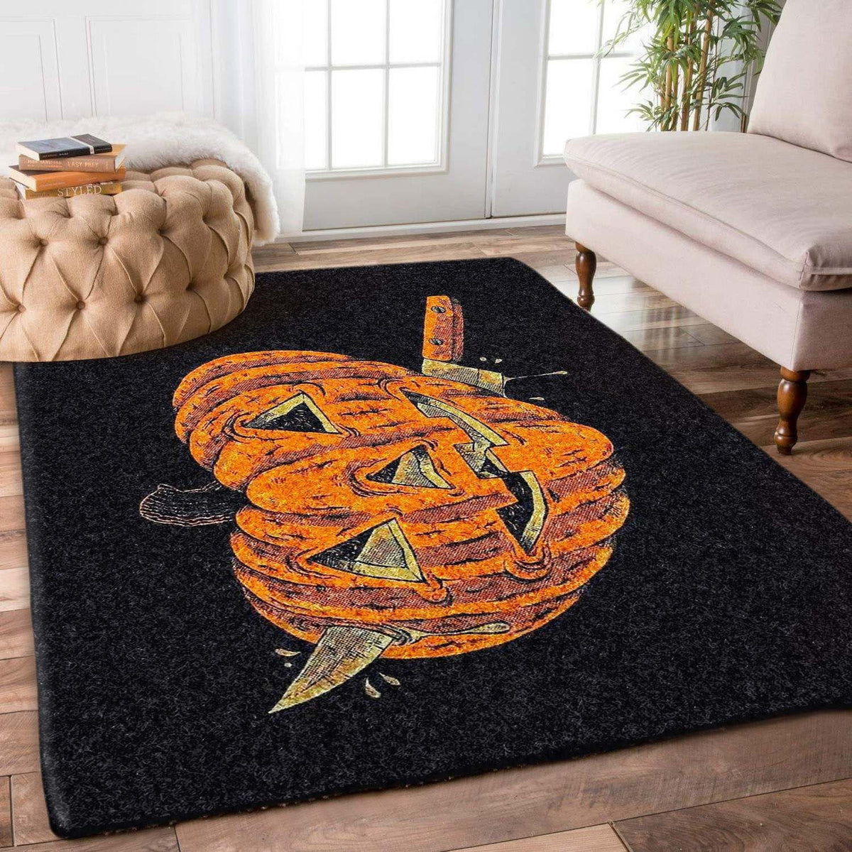 Halloween Witch Pumpkin Ghost Skull Skeleton Spider Vampire Bats Home Depot Carpet