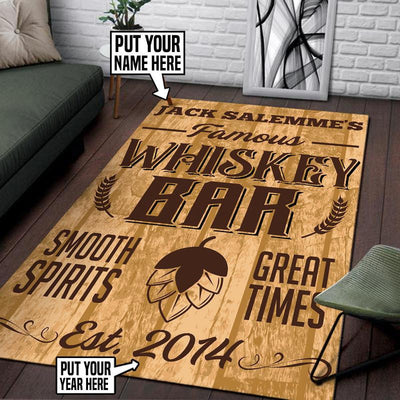 Personalized Whiskey Bar Area Rug Carpet Vintage Home Gift