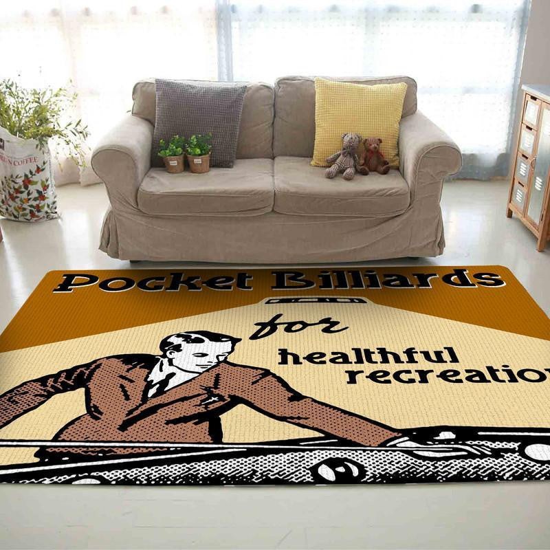 Pocket Billiards For Healthfull Recreation Area Rug Carpet Vintage Home Decor Gift Idea