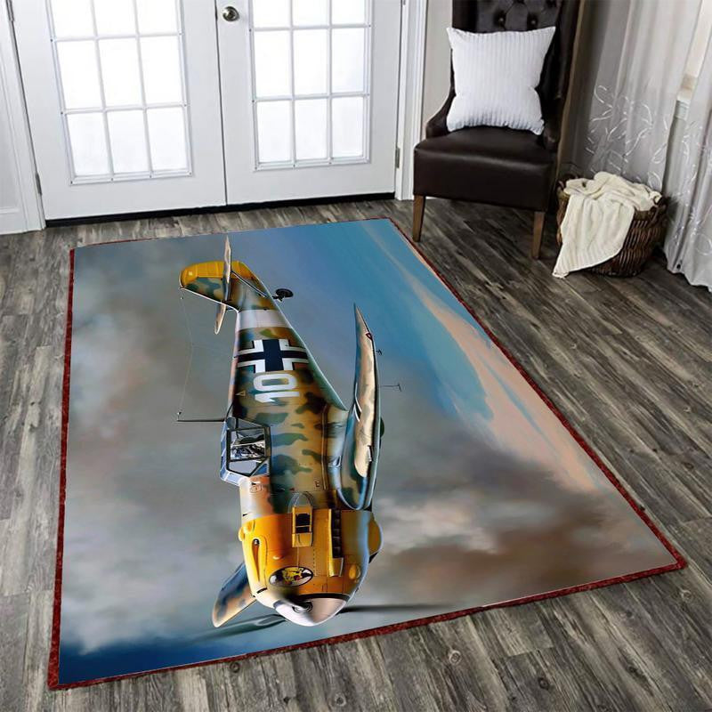 Messerschmitt Bf 109 Pilot Aviation Knowledge Area Rug Home Decor 3