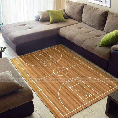 Basketball Court Rectangle Rug Carpet Washable Rugs