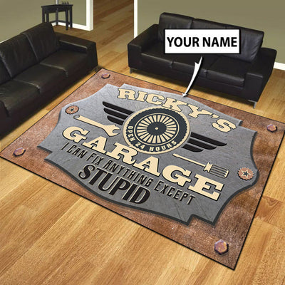 Personalized Garage Auto Shop Decor Rug Carpet