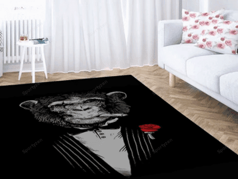 Monkey Godfather Rectangle Rug Carpet Washable Rugs