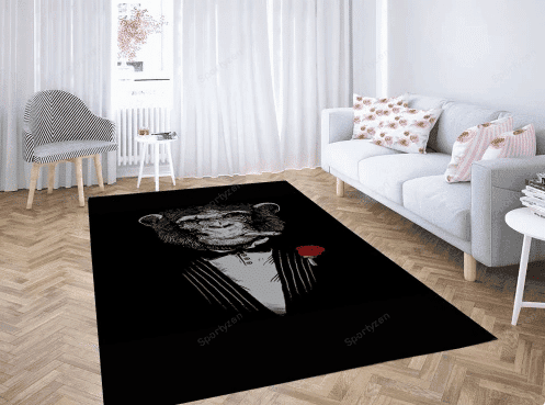 Monkey Godfather Rectangle Rug Carpet Washable Rugs