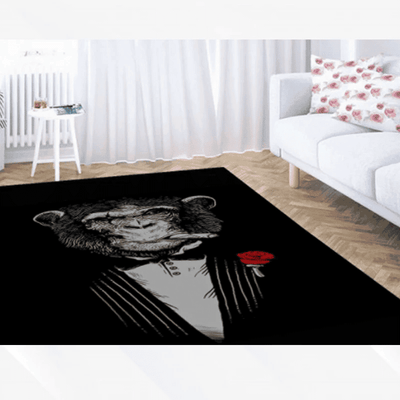 Monkey Godfather Rectangle Rug Carpet Washable Rugs