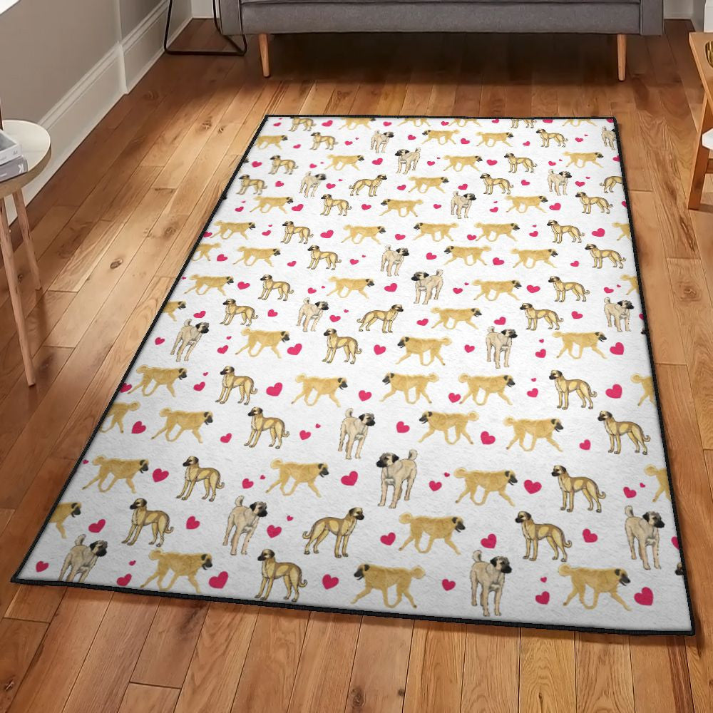 Love Kitchen Rugs Anatolian Shepherd Heart Rug Rectangle Rugs Washable Area Rug Non-Slip Carpet For Living Room Bedroom