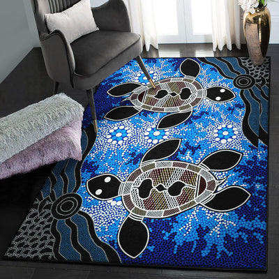 Funny Australian Large Aboriginal Australian Turtle Rug Rectangle Rugs Washable Area Rug Non-Slip Carpet For Living Room Bedroom