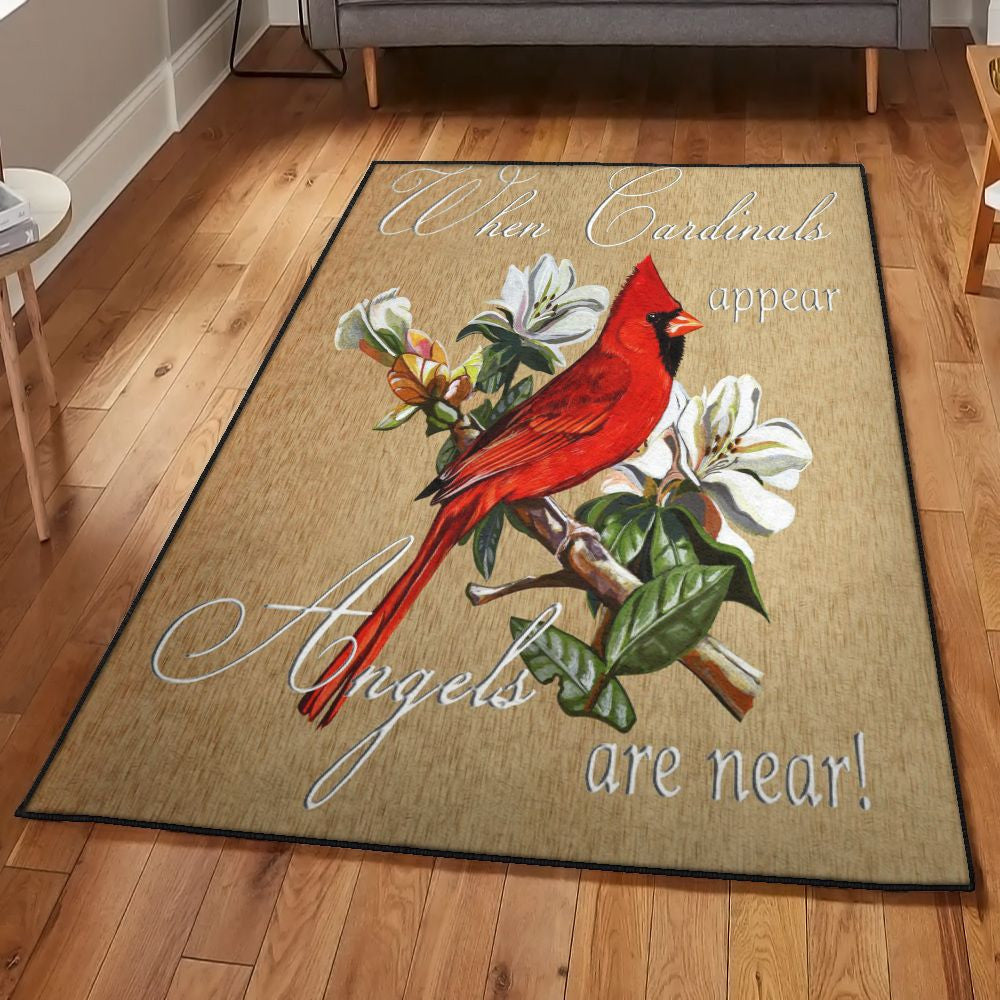 Holiday Cardinal Gift Carpets Red Cardinal Rug Rectangle Rugs Washable Area Rug Non-Slip Carpet For Living Room Bedroom