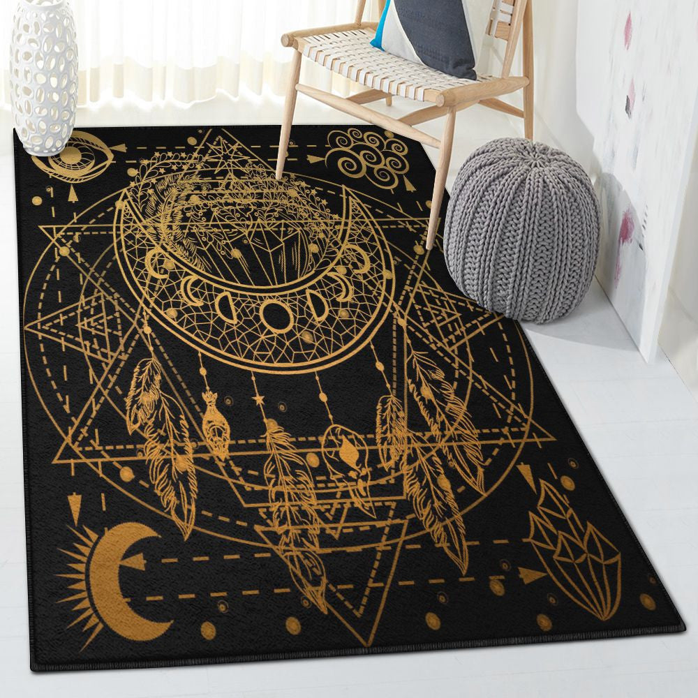 Half Moon Bedroom Rugs 3D Custom Dream And Moon Rug Rectangle Rugs Washable Area Rug Non-Slip Carpet For Living Room Bedroom