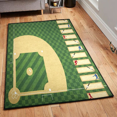 Baseball Bat Cool Rugs Sports Life Baseball Field Rug Rectangle Rugs Washable Area Rug Non-Slip Carpet For Living Room Bedroom