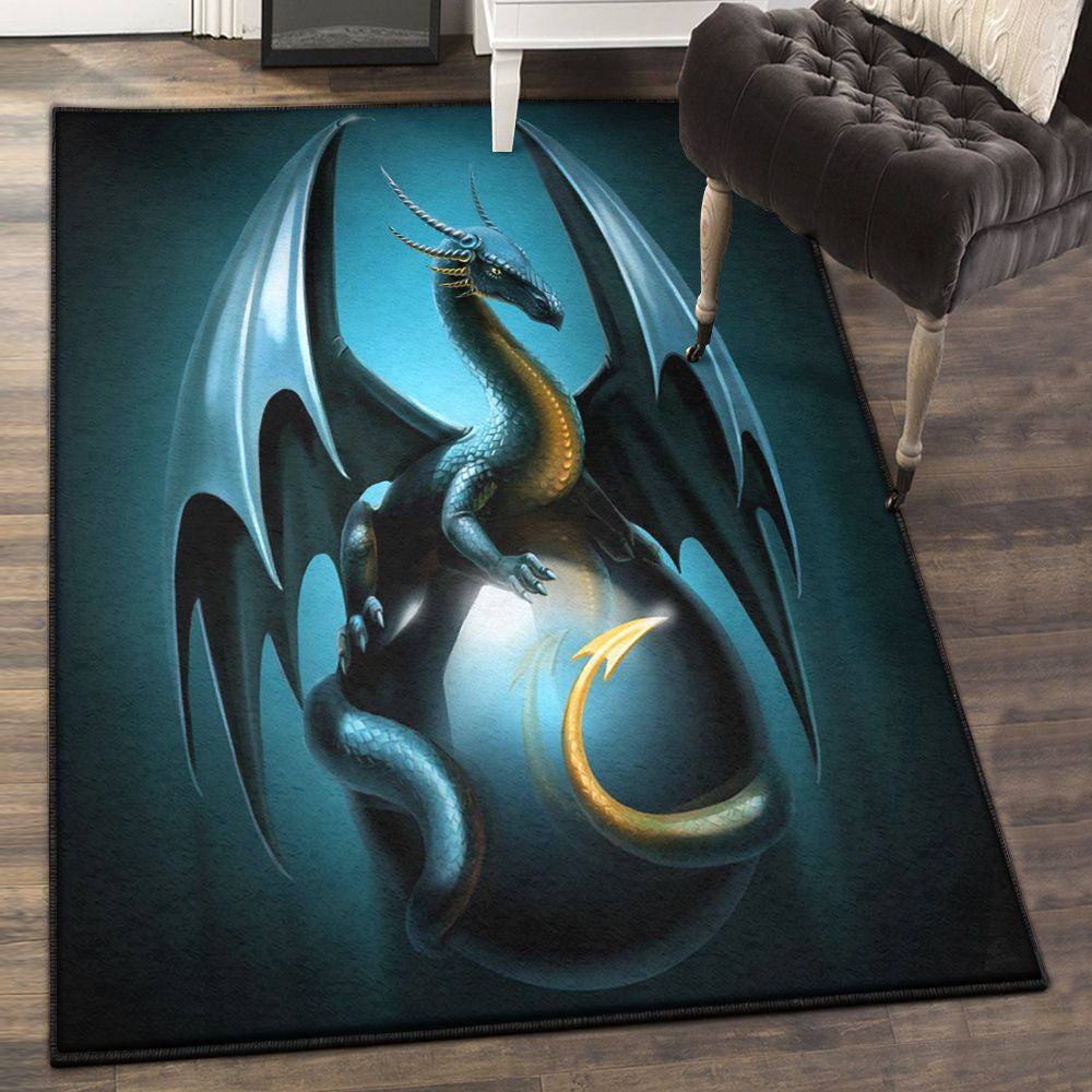 Fantasy Animal Carpets Dragon Rug Rectangle Rugs Washable Area Rug Non-Slip Carpet For Living Room Bedroom