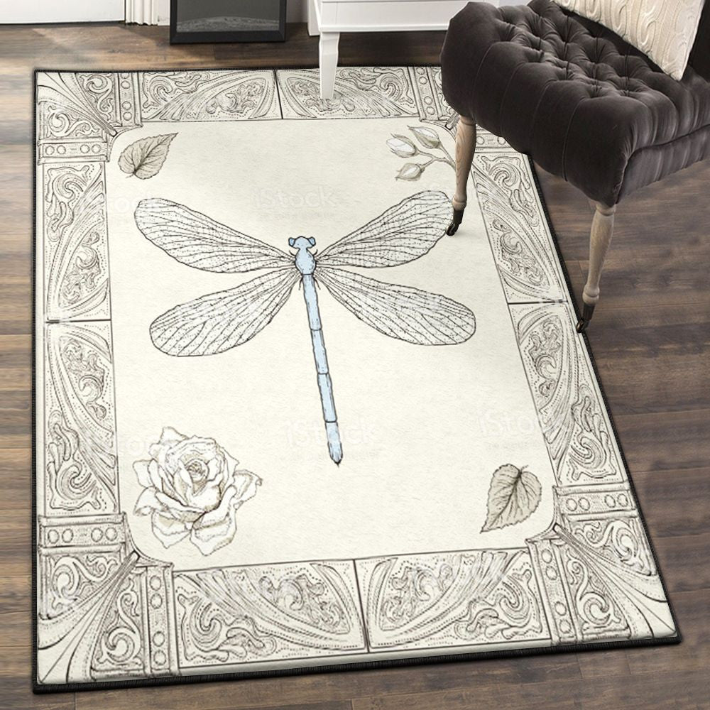 Dragonfly Carpets Dragonfly Rug Rectangle Rugs Washable Area Rug Non-Slip Carpet For Living Room Bedroom