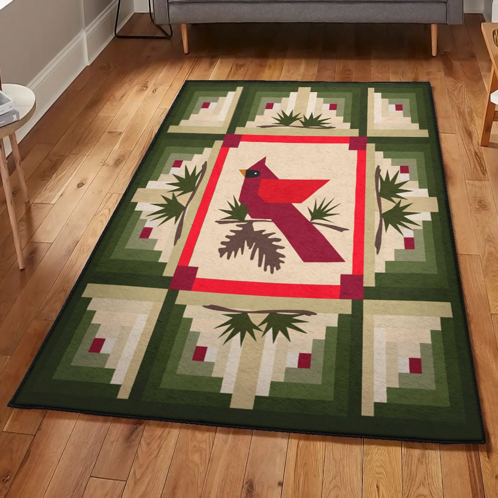 Cardinals Playroom Rug A Cardinal Green Rug Rectangle Rugs Washable Area Rug Non-Slip Carpet For Living Room Bedroom