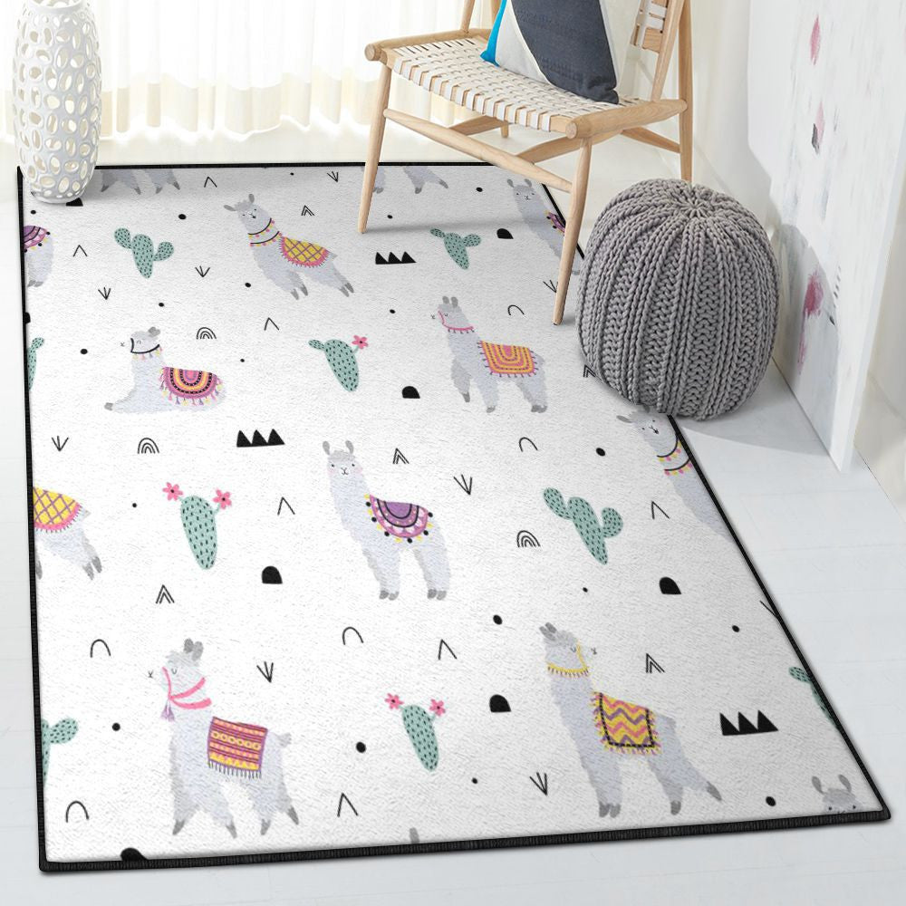 Llama Modern Rugs Llama Rug Rectangle Rugs Washable Area Rug Non-Slip Carpet For Living Room Bedroom
