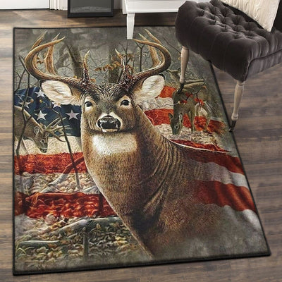 Hunting Carpet Hunting Rug Rectangle Rugs Washable Area Rug Non-Slip Carpet For Living Room Bedroom