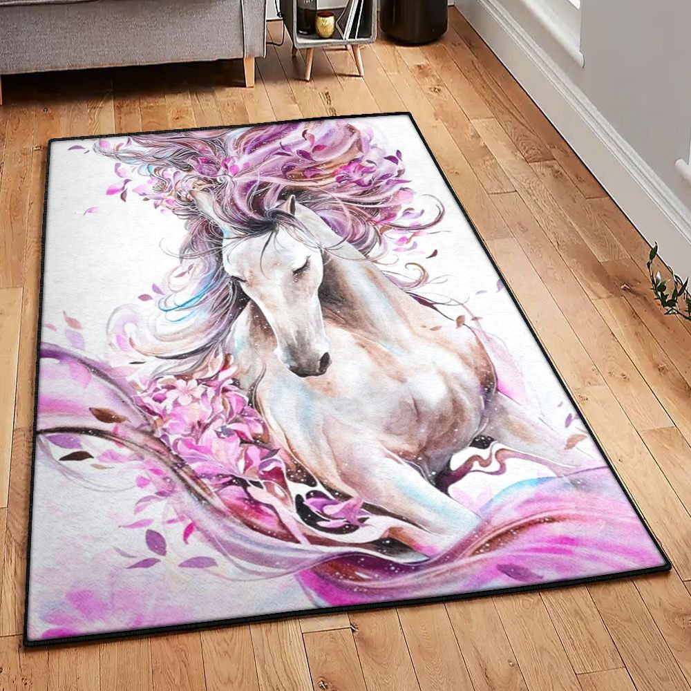 Horse Love Horse Beauty Rug Rectangle Rugs Washable Area Rug Non-Slip Carpet For Living Room Bedroom