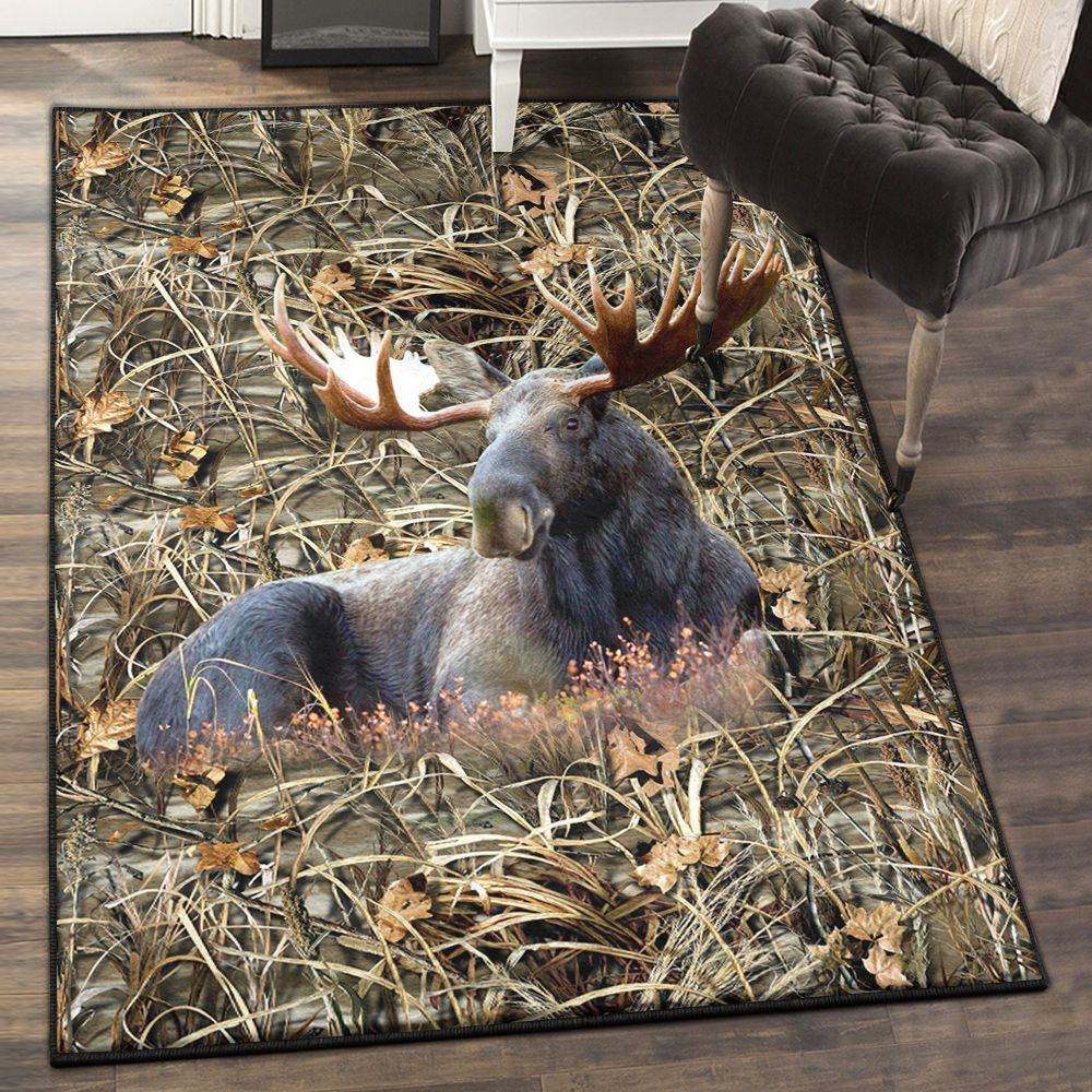 Alces Alces Modern Rugs Moose Rug Rectangle Rugs Washable Area Rug Non-Slip Carpet For Living Room Bedroom