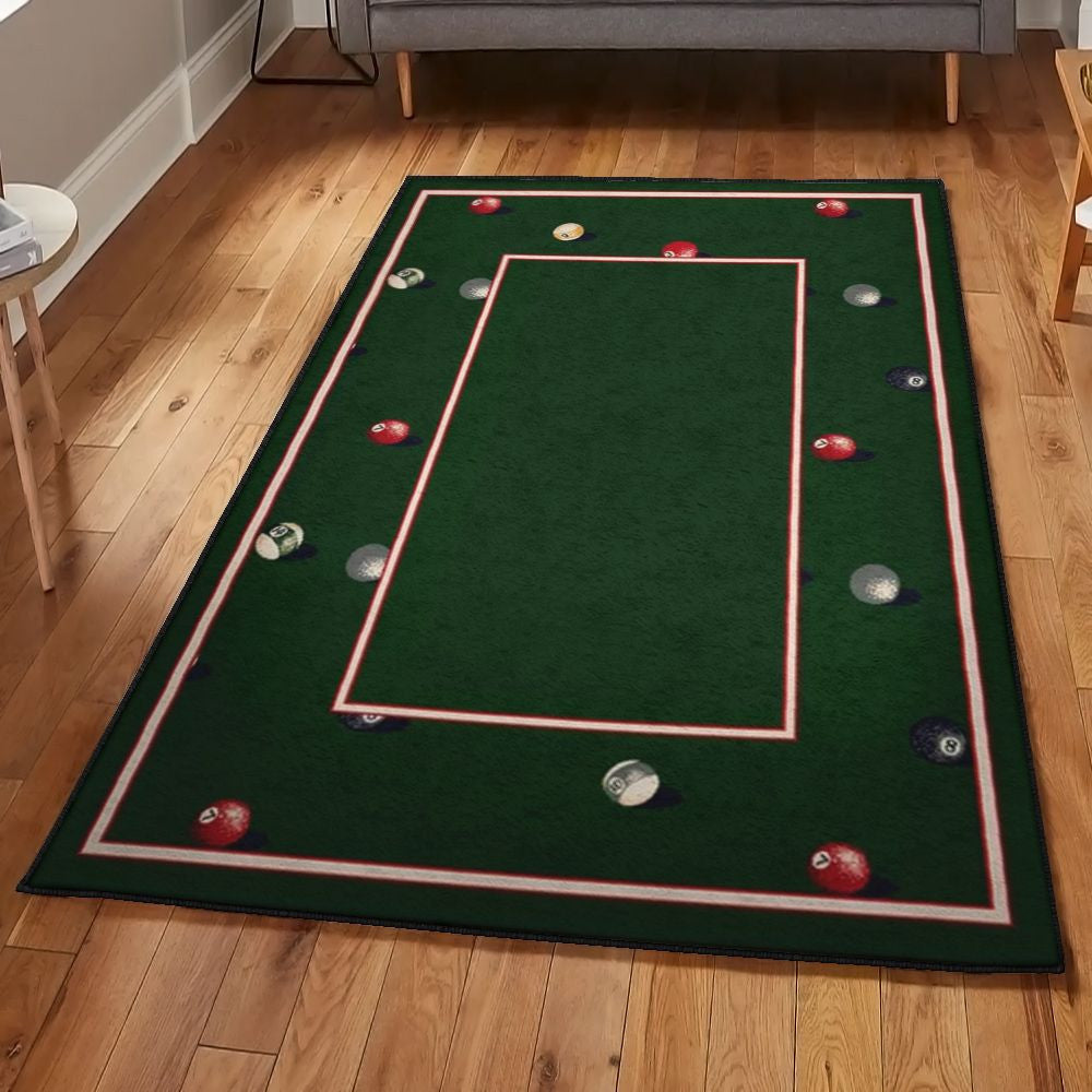 Billiard Player Rugs Billiard Rug Rectangle Rugs Washable Area Rug Non-Slip Carpet For Living Room Bedroom
