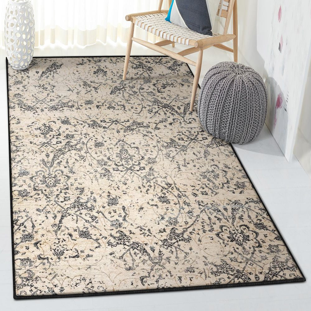 Family Modern Magnolia Home By Joanna Gaines Kivi Kv 01 Ivory Ink Rug Rectangle Rugs Washable Area Rug Non-Slip Carpet For Living Room Bedroom