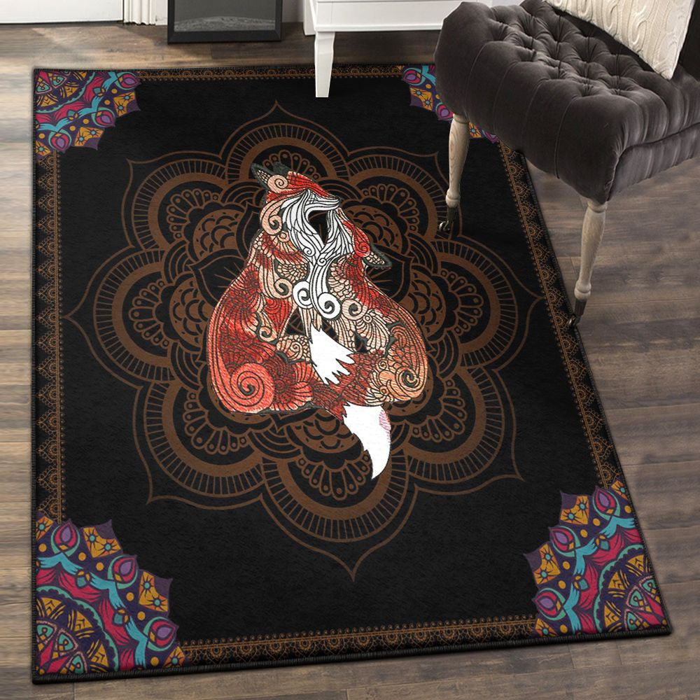 Fox Fox Rug Rectangle Rugs Washable Area Rug Non-Slip Carpet For Living Room Bedroom