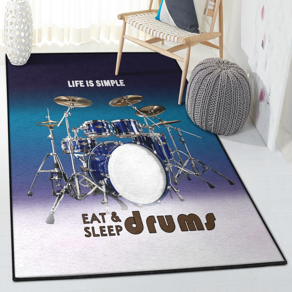 Drummer Carpet Drums Rug Rectangle Rugs Washable Area Rug Non-Slip Carpet For Living Room Bedroom