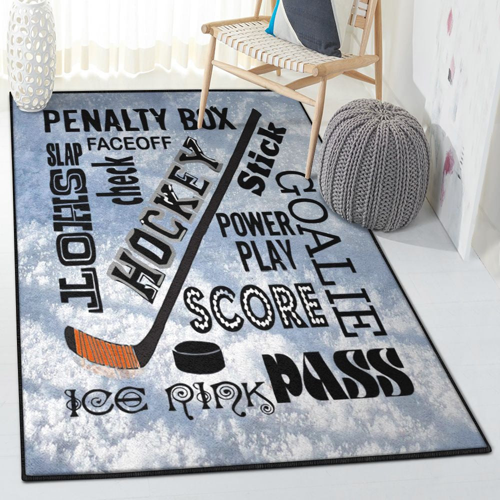 Hockey Goalie Large Love My Goalie Rug Rectangle Rugs Washable Area Rug Non-Slip Carpet For Living Room Bedroom