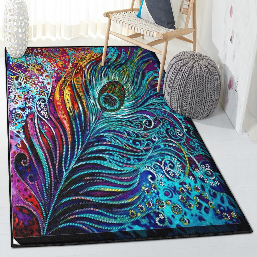 Happy Color Modern Colorful Rug Rectangle Rugs Washable Area Rug Non-Slip Carpet For Living Room Bedroom