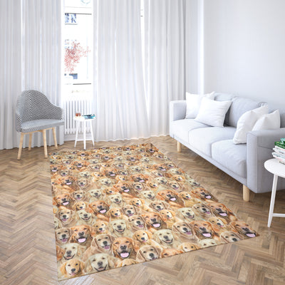 Golden Retriever Modern Rugs Golden Retriever Full Face Rug Rectangle Rugs Washable Area Rug Non-Slip Carpet For Living Room Bedroom