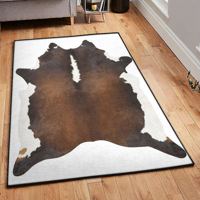 Chocolate Rugs Exquisite Natural Cow Hide Chocolate Rug Rectangle Rugs Washable Area Rug Non-Slip Carpet For Living Room Bedroom