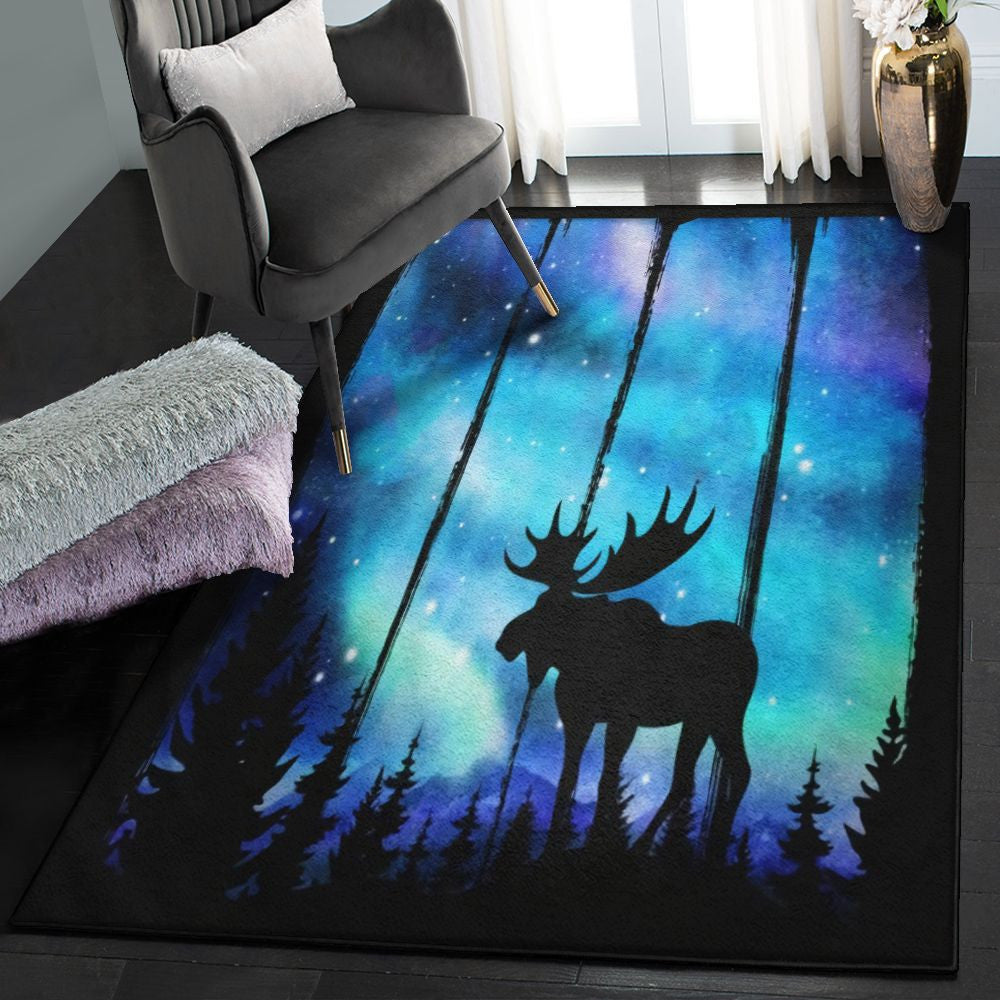Alces Alces Playroom Rug Canada Moose Alone Rug Rectangle Rugs Washable Area Rug Non-Slip Carpet For Living Room Bedroom