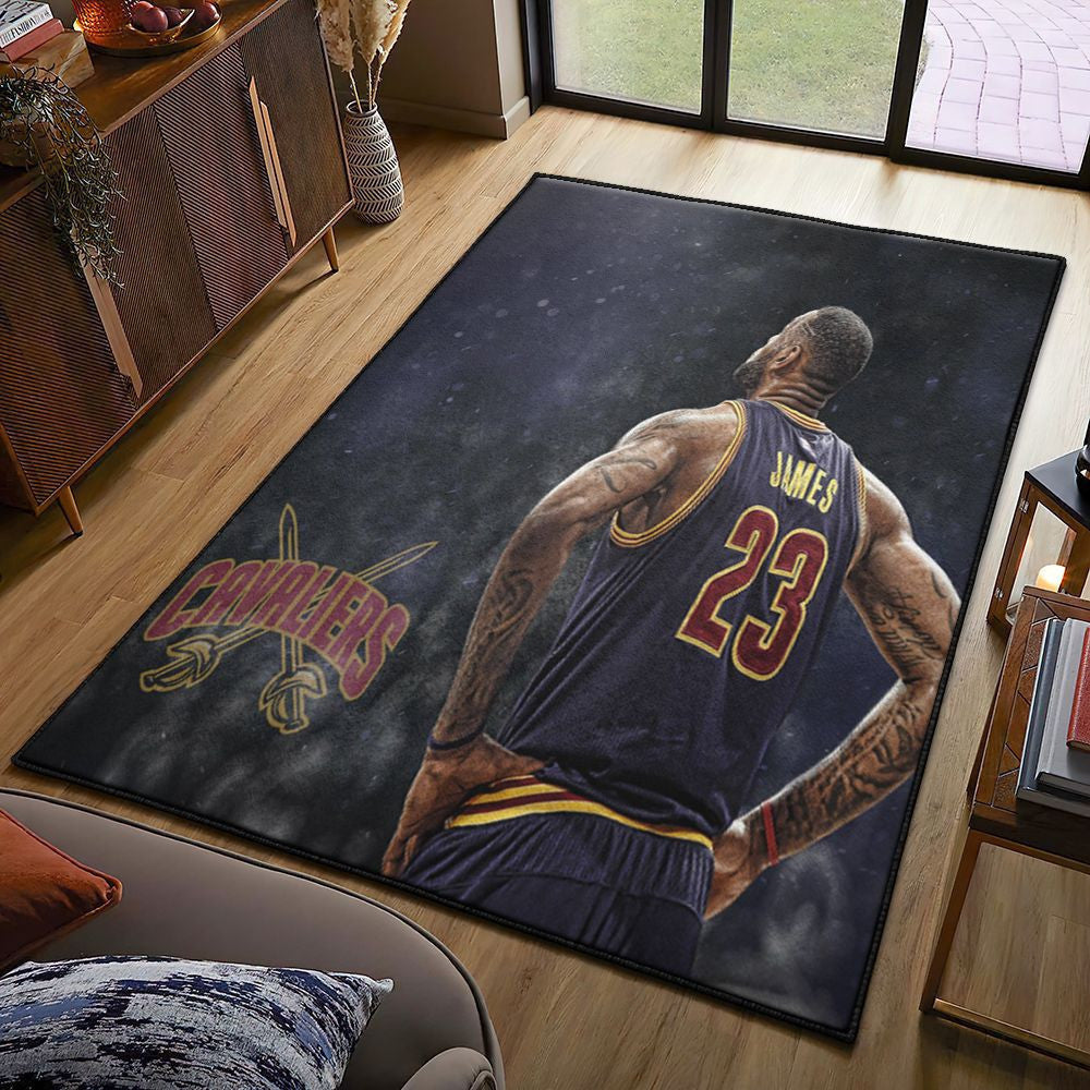 Basketball Washable Non-Slip Area Rug for Living Room and Bedroom