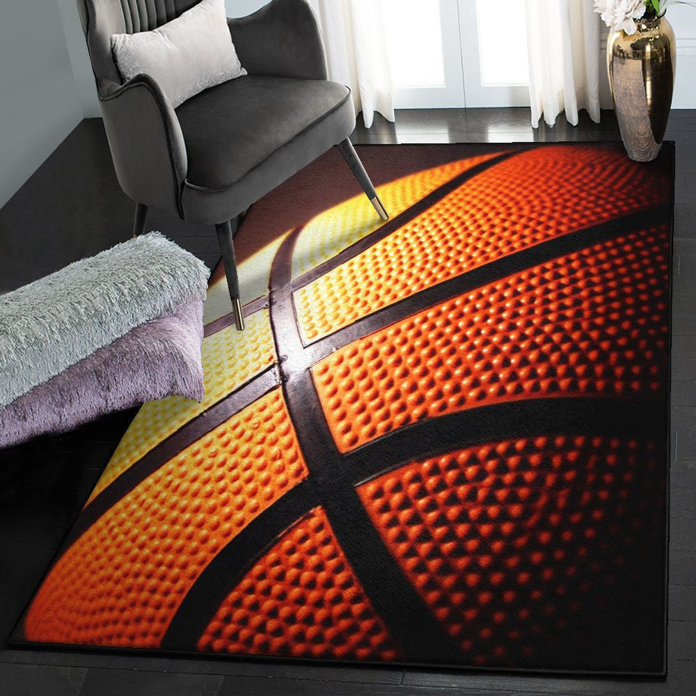 Basketball Art Deco Rug Basketball Rug Rectangle Rugs Washable Area Rug Non-Slip Carpet For Living Room Bedroom