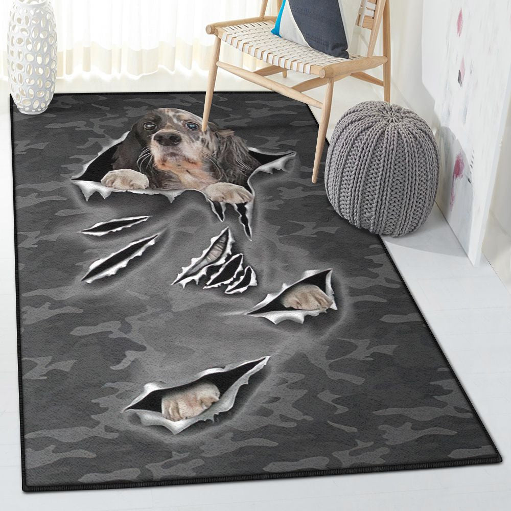 Cute Dogs Carpet English Setter Dog Rug Rectangle Rugs Washable Area Rug Non-Slip Carpet For Living Room Bedroom