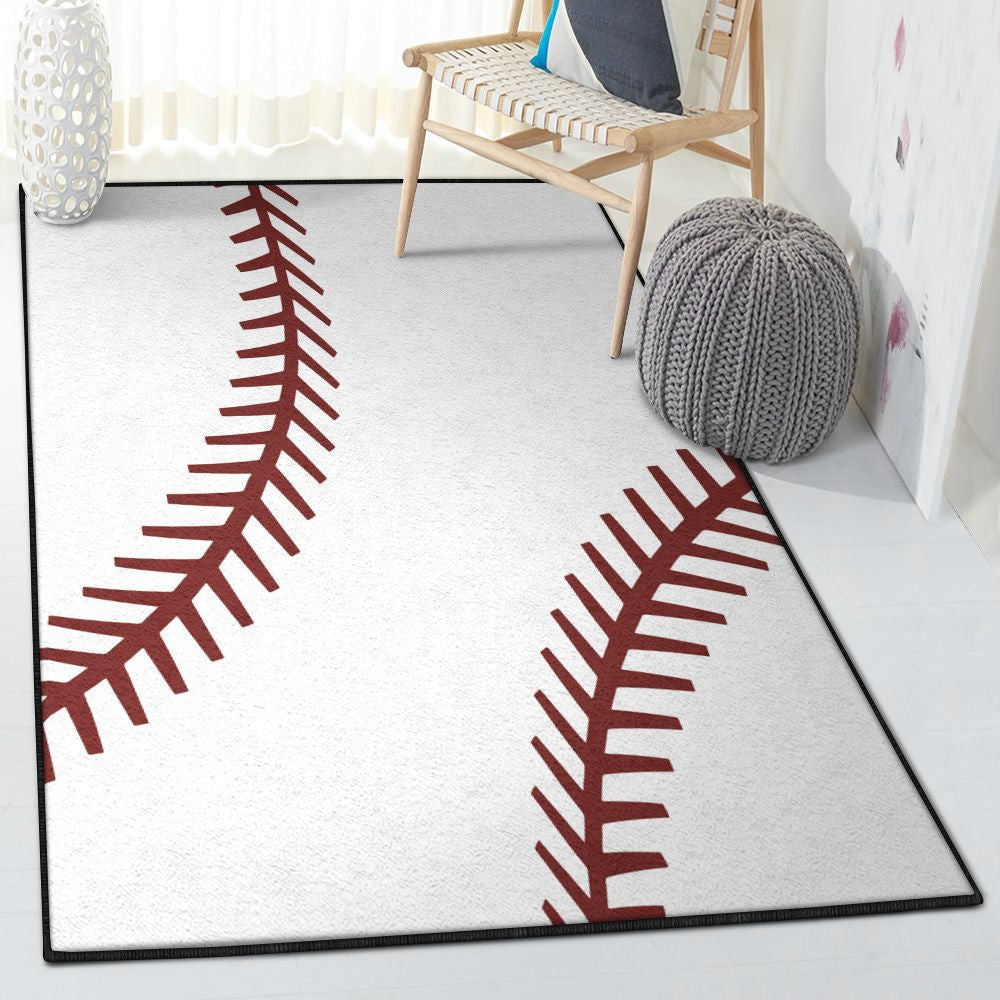 Baseball Carpet Baseball Rug Rectangle Rugs Washable Area Rug Non-Slip Carpet For Living Room Bedroom