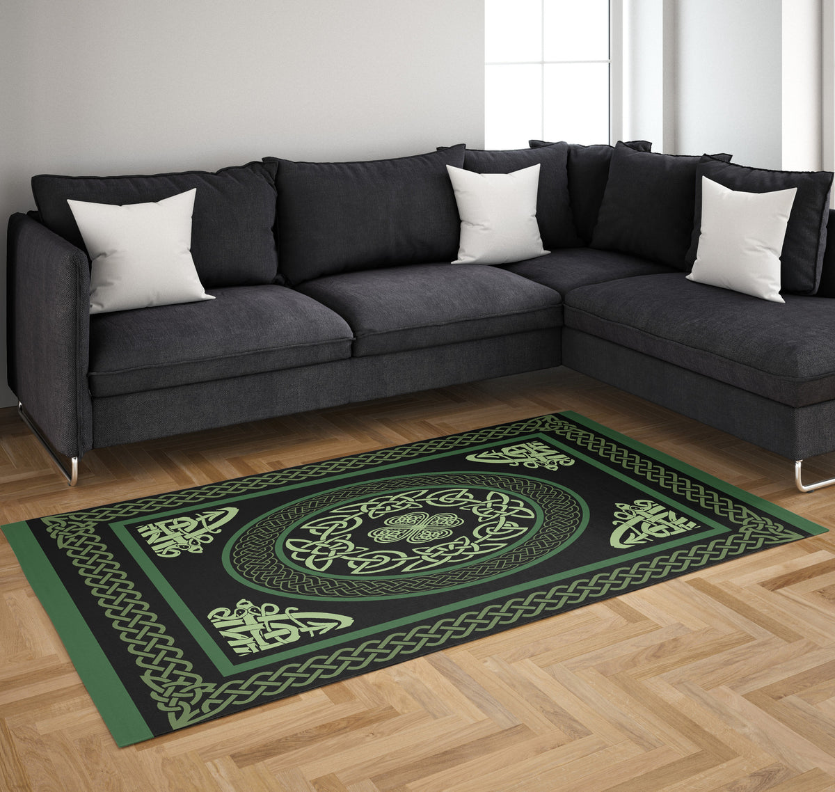Europe Irish Celtics Rug Rectangle Rugs Washable Area Rug Non-Slip Carpet For Living Room Bedroom