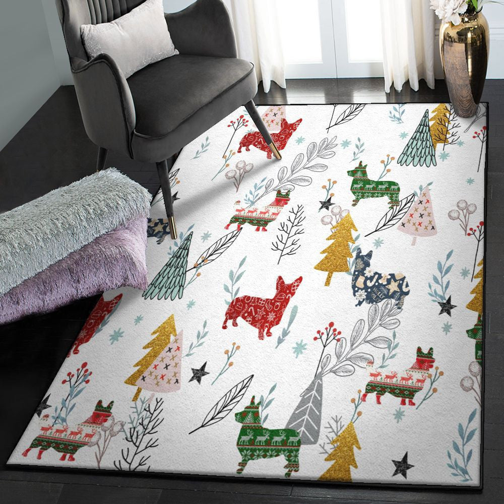 Corgi Corgi Rug Rectangle Rugs Washable Area Rug Non-Slip Carpet For Living Room Bedroom