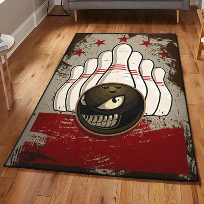 Bowling Strike Washable Rugs Bowling Rug Rectangle Rugs Washable Area Rug Non-Slip Carpet For Living Room Bedroom