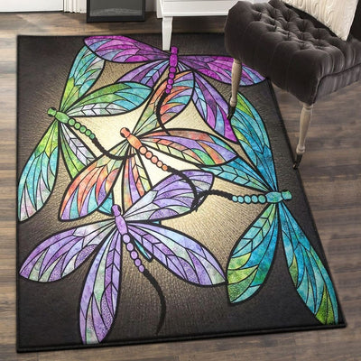 Dragonfly Bedroom Rugs Dragonfly Rug Rectangle Rugs Washable Area Rug Non-Slip Carpet For Living Room Bedroom