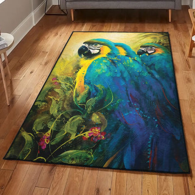 Parrot Washable Rugs Parrot Rug Rectangle Rugs Washable Area Rug Non-Slip Carpet For Living Room Bedroom
