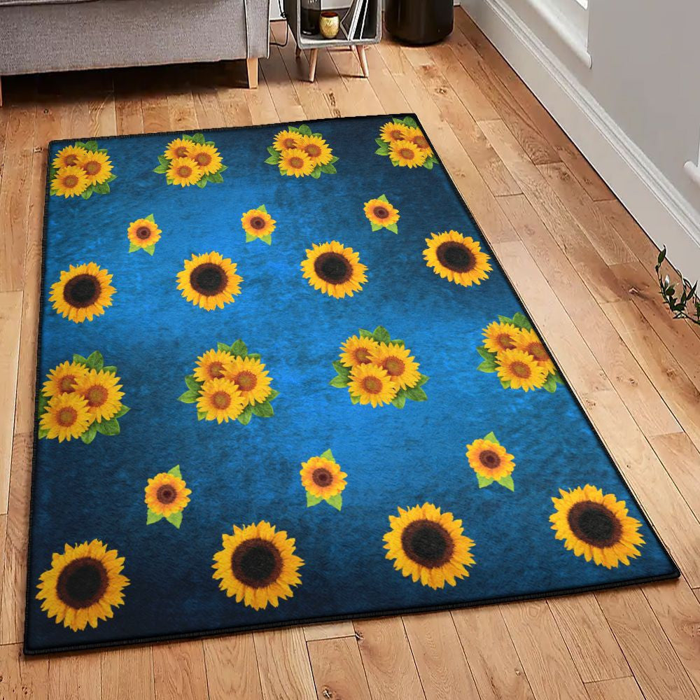 Sunflower Carpets Sunflower Rug Rectangle Rugs Washable Area Rug Non-Slip Carpet For Living Room Bedroom