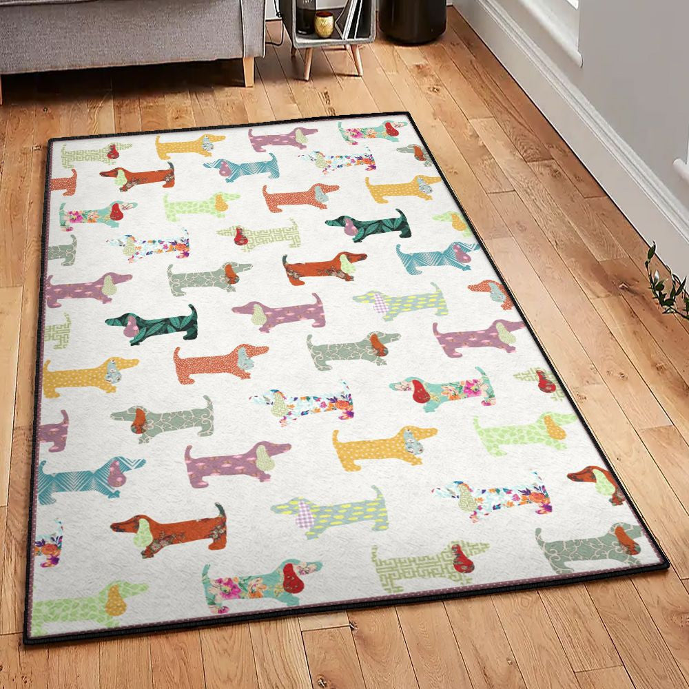 Puppies On Parade Rug Rectangle Rugs Washable Area Rug Non-Slip Carpet For Living Room Bedroom