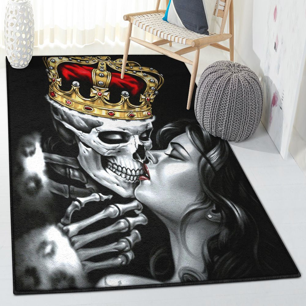Skeleton Cool Rugs Skull And Beauty Rug Rectangle Rugs Washable Area Rug Non-Slip Carpet For Living Room Bedroom