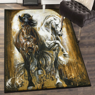 Riding Horse Carpets Horse Personalized Rug Rectangle Rugs Washable Area Rug Non-Slip Carpet For Living Room Bedroom