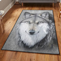 Werewolves Costume Large Grey Wolf Rug Rectangle Rugs Washable Area Rug Non-Slip Carpet For Living Room Bedroom
