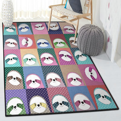Sloth Rugs Sloth Rug Rectangle Rugs Washable Area Rug Non-Slip Carpet For Living Room Bedroom