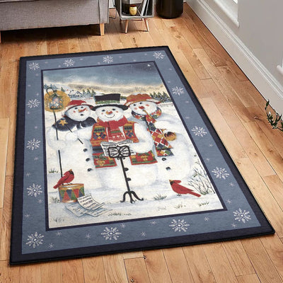 Snowman Non Shedding Snowman Christmas Rug Rectangle Rugs Washable Area Rug Non-Slip Carpet For Living Room Bedroom