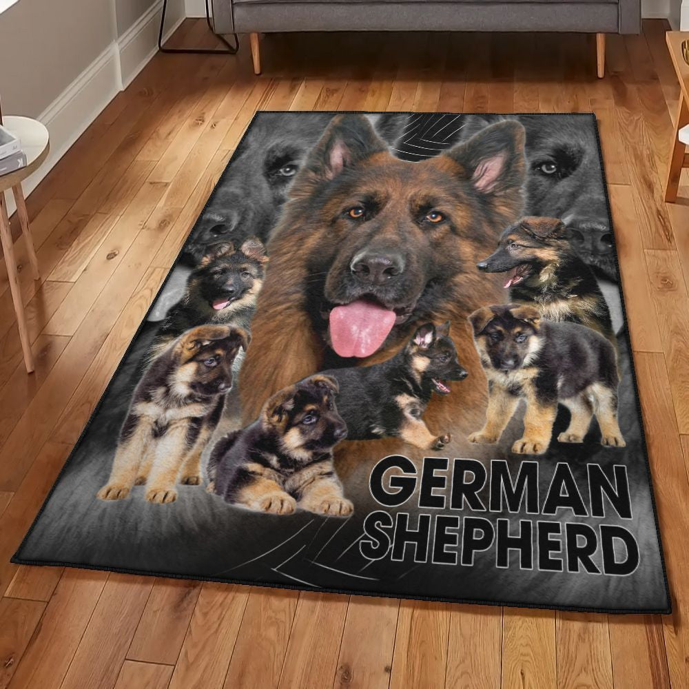 Puppy Carpet German Shepherd Dogs Rug Rectangle Rugs Washable Area Rug Non-Slip Carpet For Living Room Bedroom